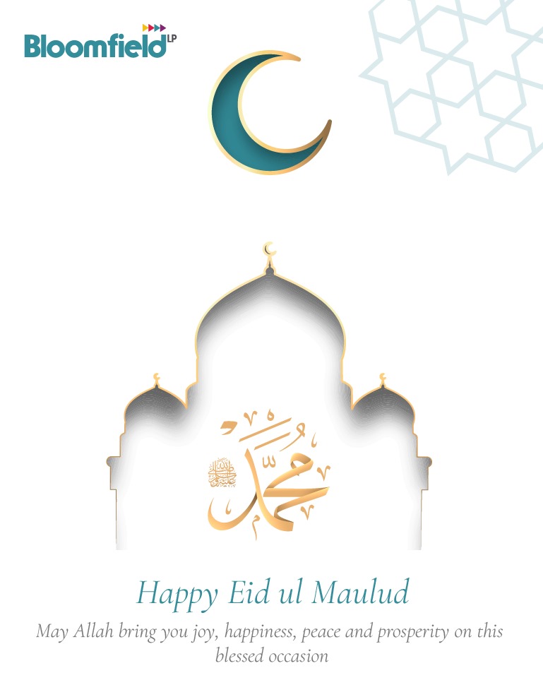 Bloomfield_LP's tweet photo. We felicitate with our Muslim clients, friends and wish everyone a wonderful Eid ul Maulud. May Allah continue to bring us joy, happiness, peace and prosperity. #MaulidNabi https://t.co/yej1lGOaxf