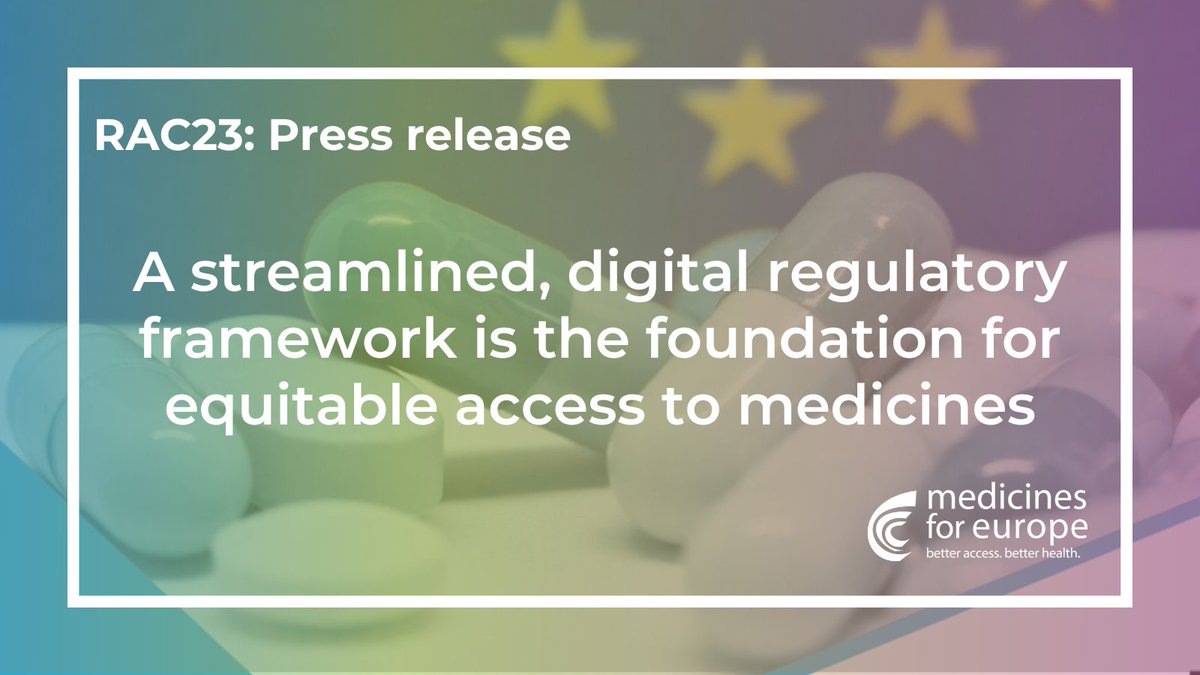 medicinesforEU's tweet photo. The revised #EUPharma legislation should prioritise improvements to ensure that #offpatent medicines reach the patients &amp; healthcare professionals who need them in a timely manner.

We are diving into these elements at #RAC23.
Read our PR for more:
https://t.co/pk4ncr5Pao https://t.co/citcfMHBr2