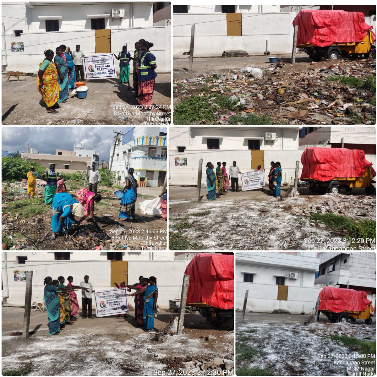 Today in Thiruvallur Municipality under #SwachhataHiSeva  Program Ward No. 5 Periya Thambi Street (GVP) was cleaned. Cleanliness Pledge was taken. Date 27.09.2023

<a href="/CMOTamilnadu/">CMOTamilNadu</a> <a href="/KN_NEHRU/">K.N.NEHRU</a> <a href="/MawsTamilNadu/">Municipal Department Government of Tamil Nadu</a> <a href="/NULM_MoHUA/">DAY-NULM</a> <a href="/SwachhBharatGov/">Swachh Bharat Urban</a> #SwachhtaPakhwada