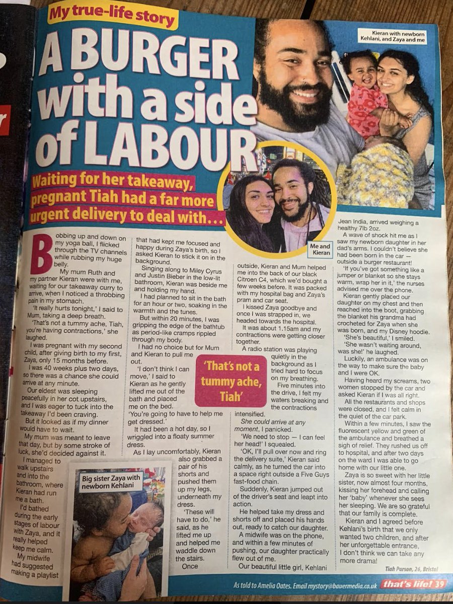 ameliaeoates's tweet photo. My article’s been published in That’s Life Magazine and I got the byline! 🤩 It was so much fun to interview Tiah and write up her story - thank you @SWNS @sheffjournalism Go and grab a copy - they’ll be gone tomorrow #swns #thatslife #journalism #magazine https://t.co/VHbY9cf642