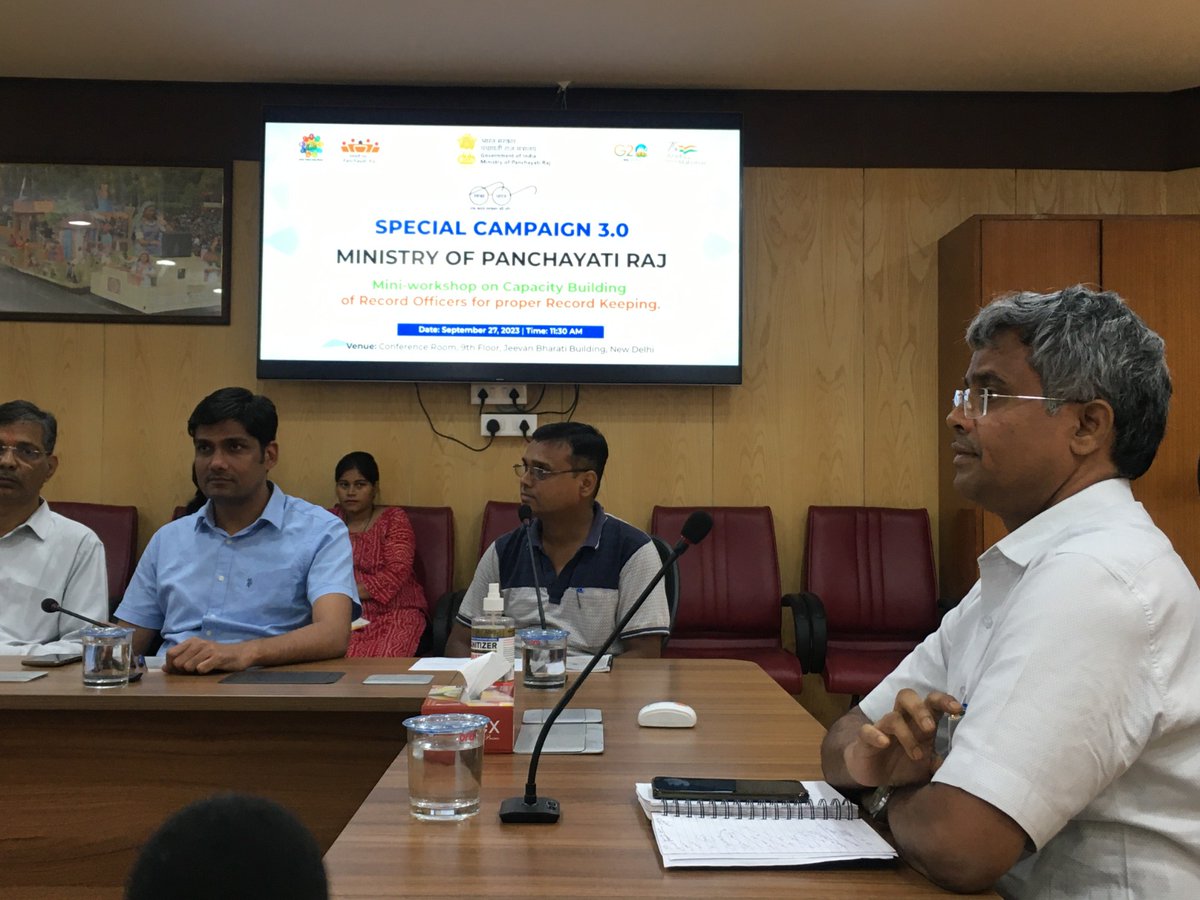 mopr_goi's tweet photo. A workshop on #CapacityBuilding of Record Officers held under Chairmanship of Dr. Bijaya Kumar Behera, Economic Adviser #MoPR as part of #PreparatoryPhase of #SpecialCampaign3.0 where participants were enlightened about robust due diligence, #record keeping and #record retention. https://t.co/boGdsylA01