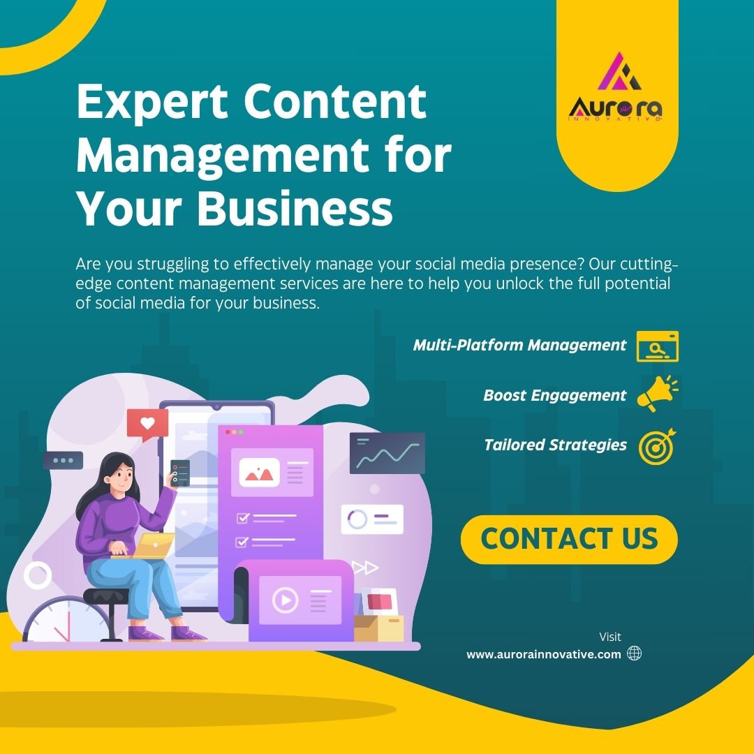 aurorainovative's tweet photo. "Transform your business with Aurora Innovative! 🚀 Our expert content management solutions are here to elevate your brand's online presence and boost your success. Learn more at https://t.co/EB0tFPRyxq and take your business to new heights today! #AuroraInnovative #ContentManage https://t.co/KHBXfOpVuo