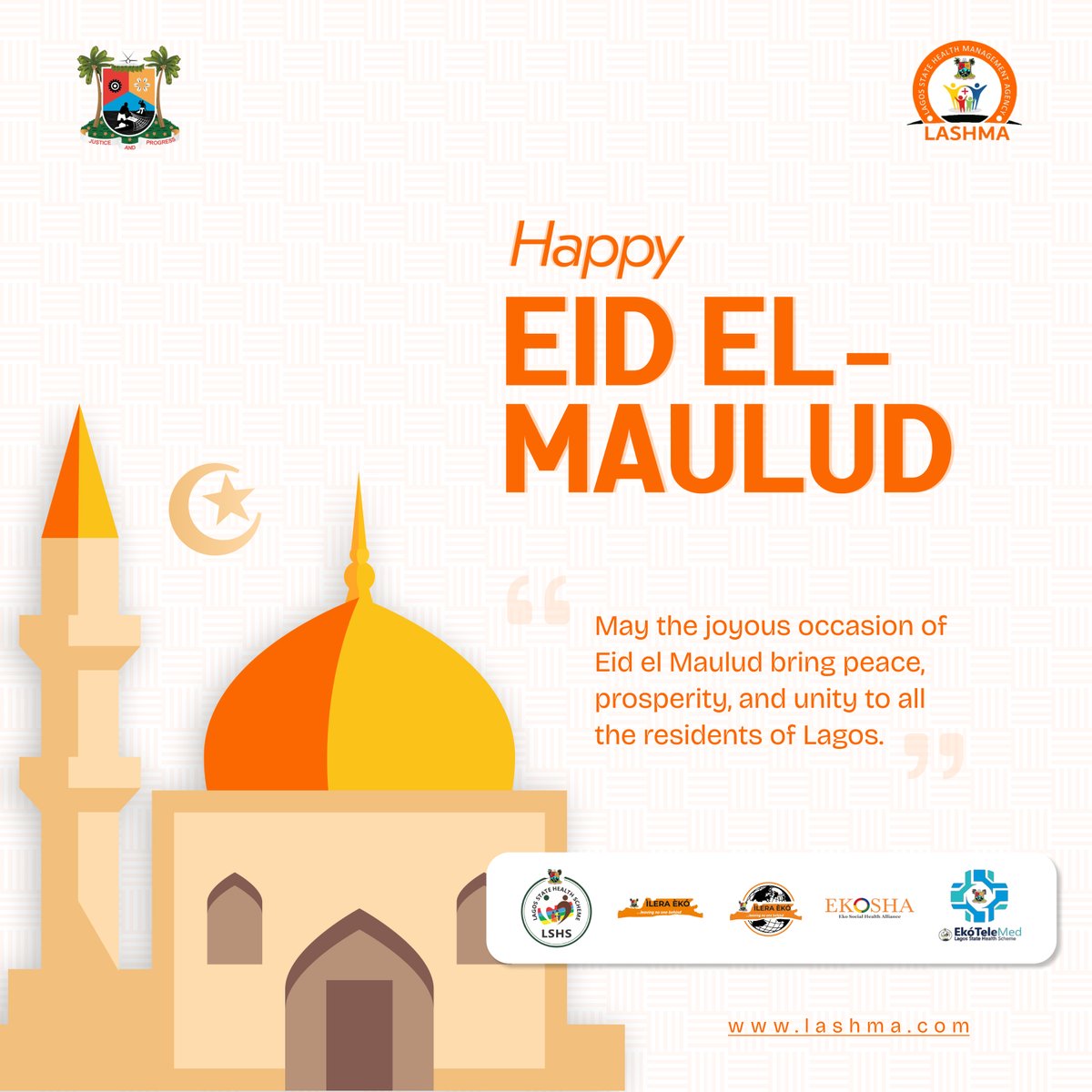 LagHealthScheme's tweet photo. 🌙 Join us in celebrating Eid el Maulud! Today, we reflect on Prophet Muhammad's teachings of health, unity, and compassion. Let's promote wellness and togetherness in Lagos. #EidMubarak #EidElMaulud #LagosHealthScheme #HealthForAll #UnityInHealth #ProphetMuhammad #BlessingsOfEid https://t.co/im9EFooFwS