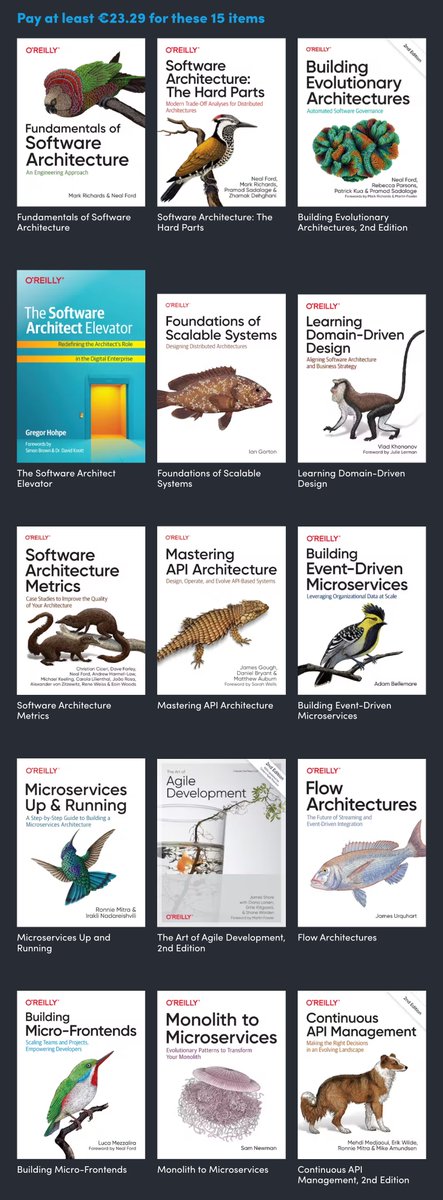 Maciej Walkowiak 🍃 (@maciejwalkowiak) on Twitter photo Great deal for software architects - 15 books from <a href="/OReillyMedia/">O'Reilly Media</a> for just €23.29
- microservices
- event driven architectures
- domain driven design
- microfrontends
- APIs
- .. and more
humblebundle.com/books/software… Great deal for software architects - 15 books from <a href="/OReillyMedia/">O'Reilly Media</a> for just €23.29
- microservices
- event driven architectures
- domain driven design
- microfrontends
- APIs
- .. and more
humblebundle.com/books/software…