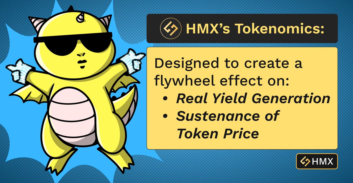 HMXorg's tweet photo. The tokenomics of $HMX were carefully designed to achieve two main objectives:

🔸 Real yield generation
🔸 Sustaining the token price

Today, we'll shed some light on the mechanics incorporated in our tokenomics design that aim to accomplish these objectives 😎

1/🧵 https://t.co/lf5GatcOEL