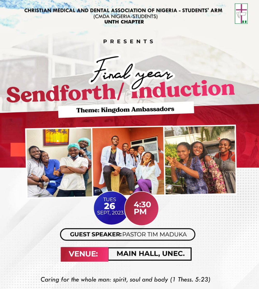 cmda_unth's tweet photo. Kingdom Ambassadors!

Sent forth to exert the influence of the Kingdom and represent the Kingdom everywhere they are found

Congratulations 🎊 dearest '022 Class

#sendforth #induction #cmdanigeriastudents #unth https://t.co/ajkx2tiqJT