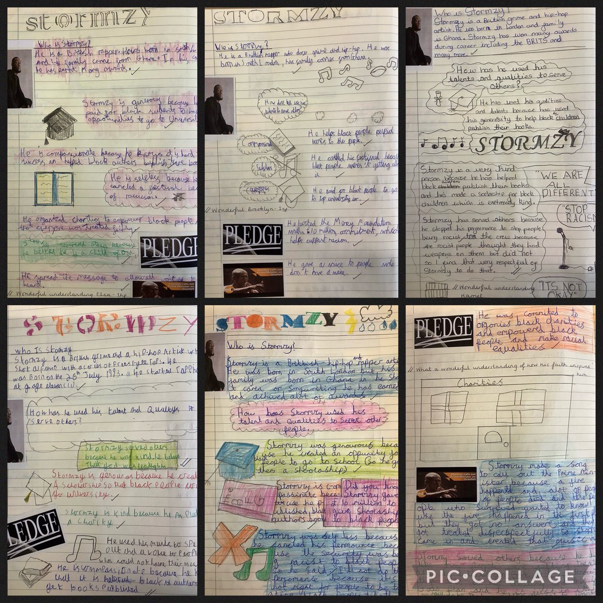 _misschadwick's tweet photo. In RE we have been looking at how Stormzy has used his God-given qualities and talents to serve others and fight against injustice. We discussed how his beliefs and his faith inspired his mission to achieve racial equality. #sjsbRE #sjsbSMSC #sjsbCST #BlackLivesMatter https://t.co/Vdc7SGopja