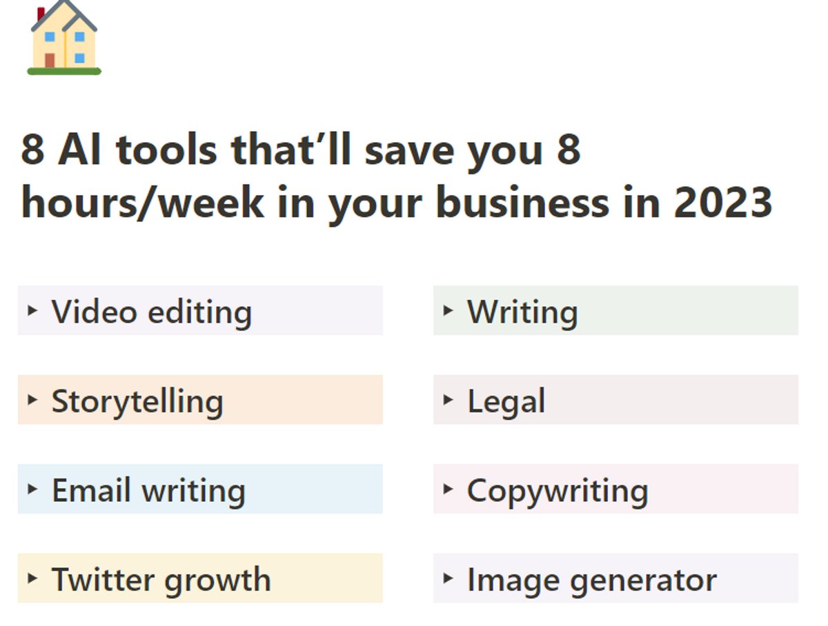 Everyone's talking about ChatGPT

But 95% of you're missing out on the 2024 AI revolution.

That's why we're EXPOSING HIDDEN AI tools in 8 categories to help you automate your business today.

Save 200+ hours of research, steal these.

Want it? Free

- Reply "24"
- Follow us