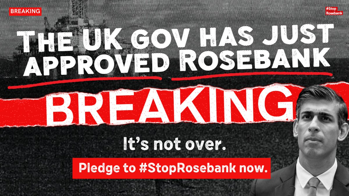 BREAKING: The UK just approved the controversial Rosebank oil field🛢️ Every new oil & gas field delays a transition to an affordable, renewable energy system. 🛑 We have to stop this. Join now to take action to #StopRosebank bit.ly/StopRosebank