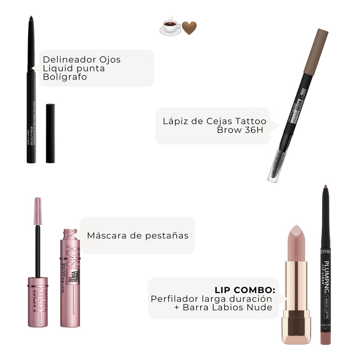 ¿Has intentado recrear este Makeup? 💄❤️ Te dejamos una idea de los productos que puedes utilizar para hacerlo #expressomakeup 💘😉👇 marvimundo.com