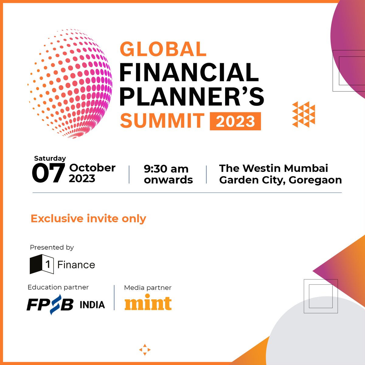 livemint's tweet photo. [PARTNERED]

Join us at The Westin, Goregaon, Mumbai, on October 7th, 2023, for an event presented by 1 Finance. Register today and be a part of this unique financial advisors gathering! @1FinanceHQ @FPSBindia 

Click to register: https://t.co/f9yo5l717W https://t.co/YVD9sMkTr7