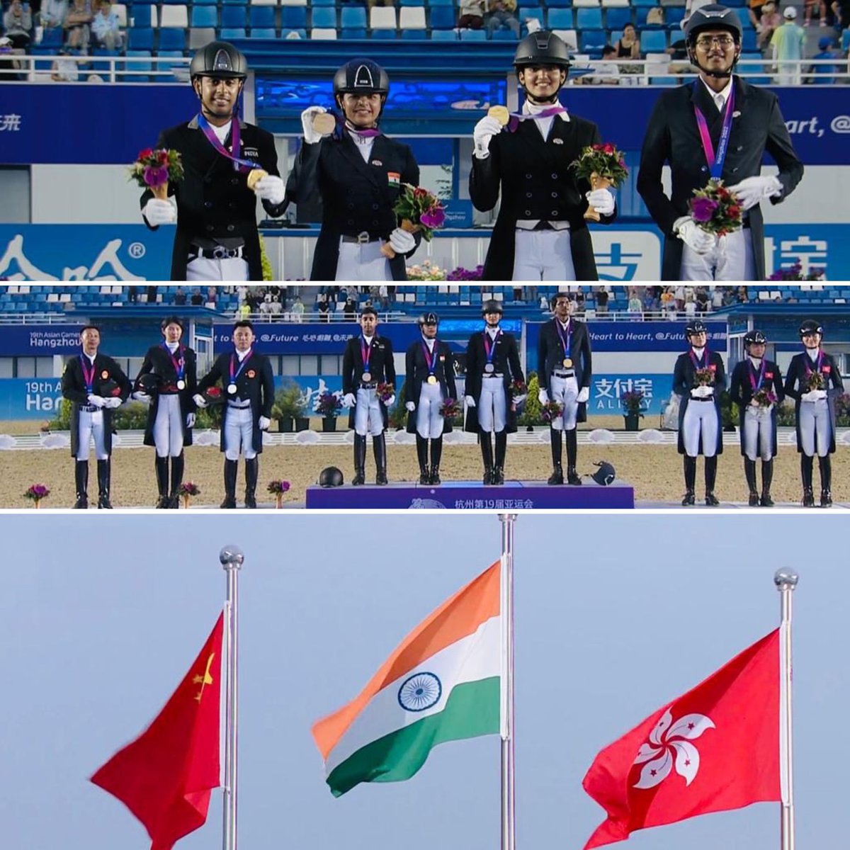yuvraaj_banna's tweet image. Yesterday, India won a Gold medal 🥇 at #AsianGames2023 in one of my favourite sports, #EquestrianDressage 

I have scene many who don’t understand how this game works. 

So Let me take you to the basics of it.

Long 🧵 ahead.  

#SpreadTheKnowledge