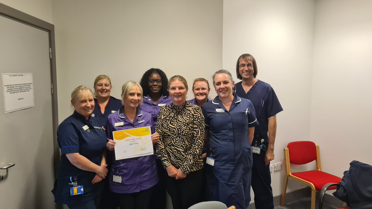 Sally is the falls lead in AMS CSU. Sally's passion is a true inspiration to the ward teams with her visible style, always willing to support the wards and the patients. Due to this, Sally is now the recipient of a Fall - SAFE CARE award! Well done Sally!
