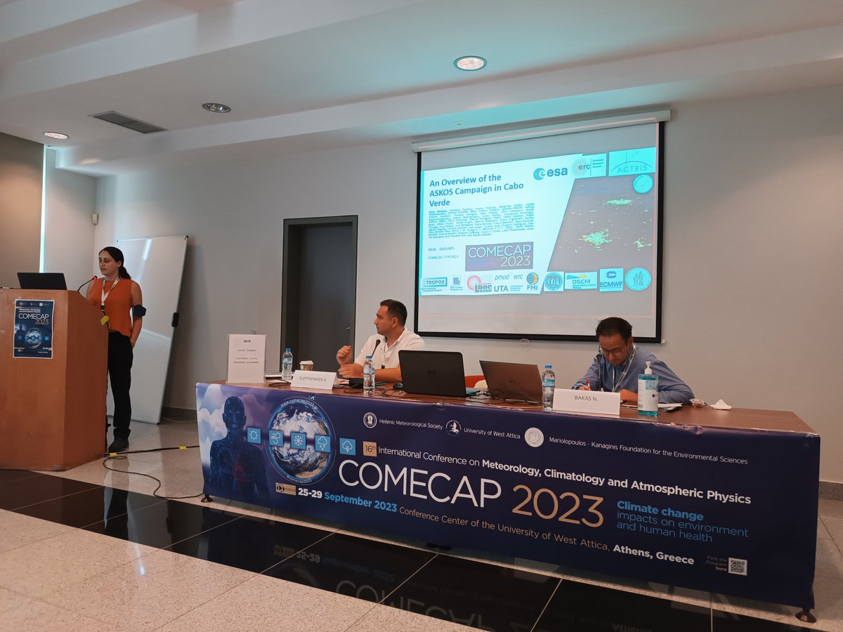 Pangea4calval's tweet image. Just in from #COMECAP2023! 🇨🇻 Eleni Marinou&apos;s presentation, &quot;An Overview of the ASKOS Campaign in Cabo Verde,&quot; transported us to the beautiful Mindelo. 🏝️🌦️ 🌍✈️ @ASKOS_Aeolus @NOA_ReACT