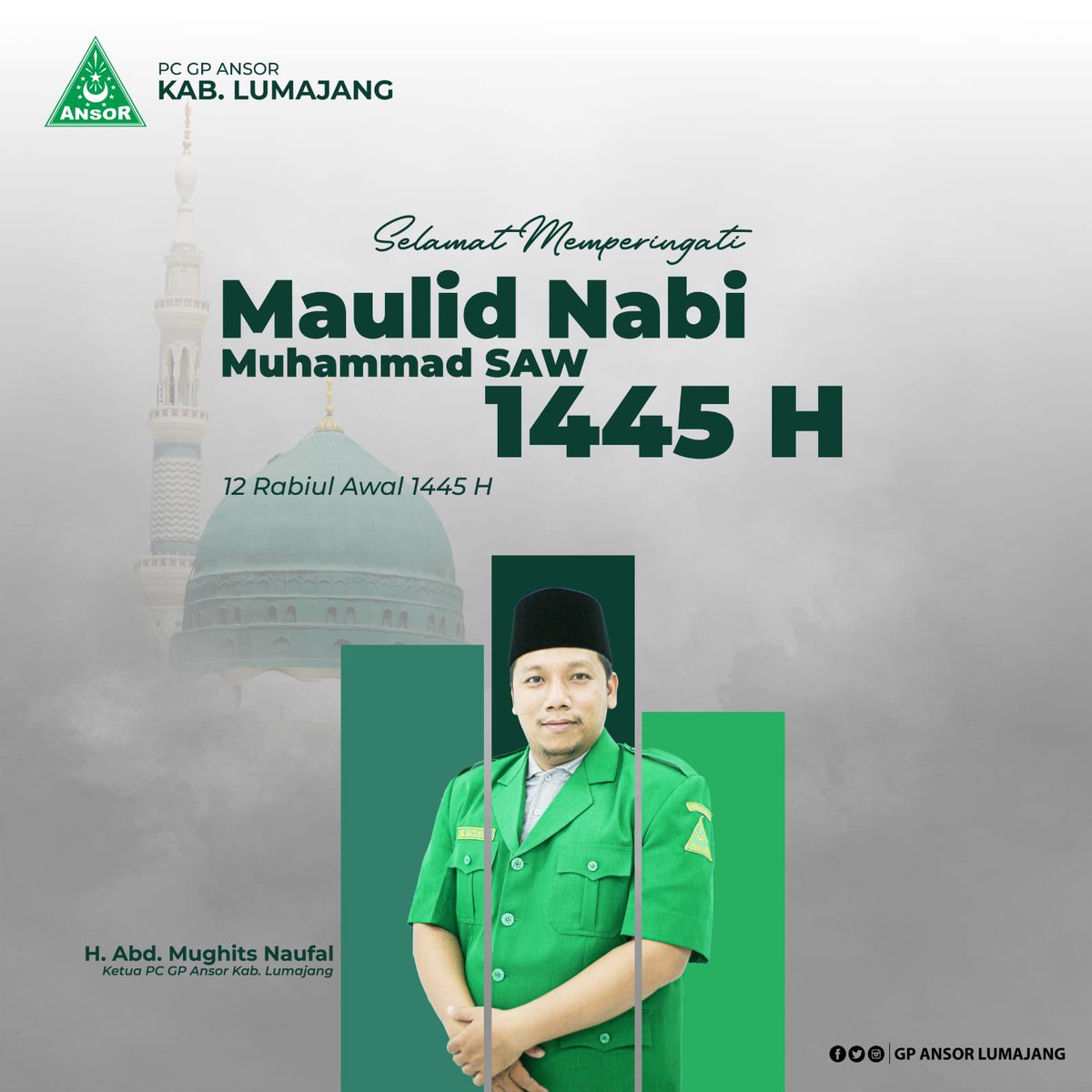 pcgpansorkablmj's tweet photo. •
•
•
Selamat memperingati Maulid Nabi Muhammad SAW 1445 H.

12 Rabi'ul Awal 1445H

@Official_Ansor
@pwansorjatim
@syafiq_syauqi

#ansor https://t.co/NU6qBULsWR