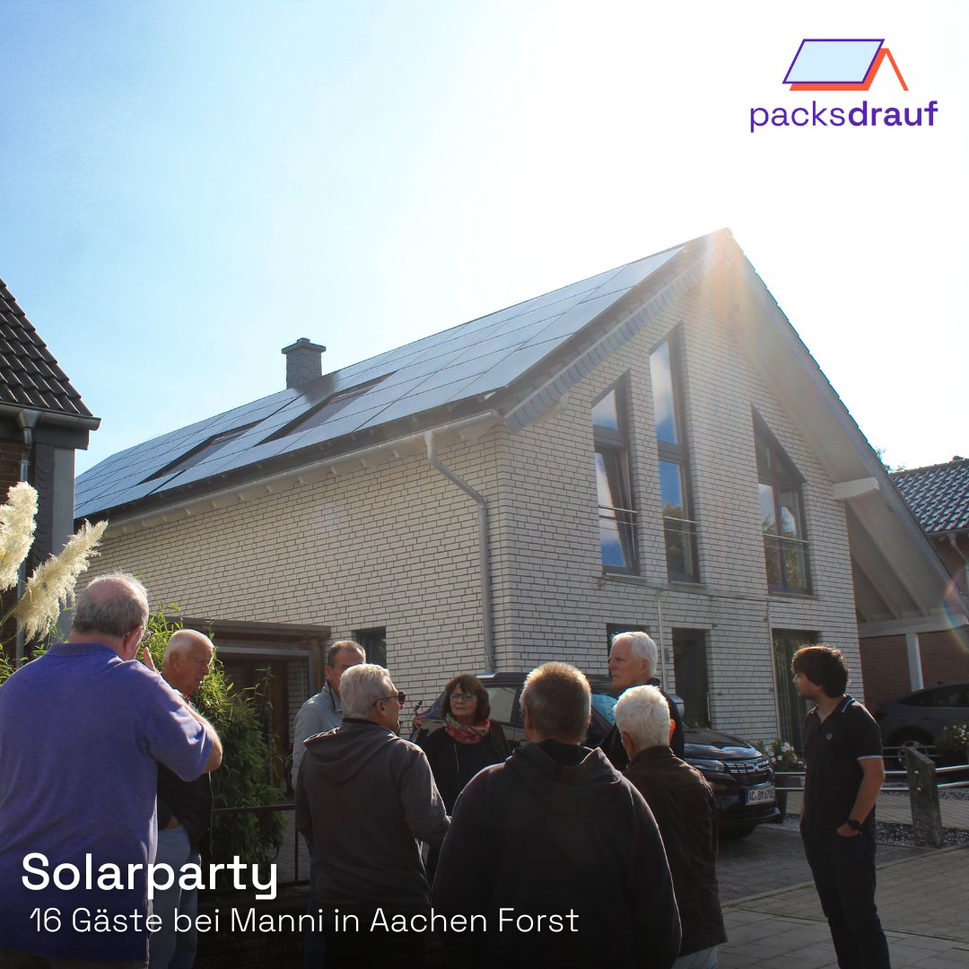 packsdrauf's tweet photo. #Solarparty bei Manni in #Aachen!
Manni hat Freund:innen und Nachbar:innen eingeladen um seine Ost-West Anlage zu präsentieren und Taalke hat als #packsdrauf-Botschafterin alle Fragen beantwortet.
Warum das ganze❓
▶ #Solarenergie ist ansteckend!! ☀ https://t.co/zaEfg1pLzo