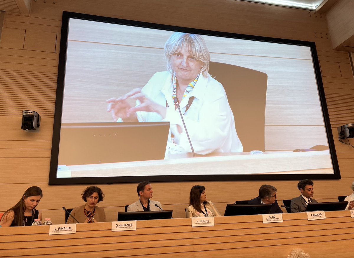 Final panel of #P2PFISY, on sustainability: Harish Natarajan (@WorldBank), @lalaurarinaldi (@EU_Commissio DG-REFORM), Gimede Gigante (@Unibocconi), @srolondon (@GBBCouncil), @malaguti_maria (@unicatt), @niallroche (The Building Blocks) -- Moderator Patrizio Pagano (@bancaditalia)