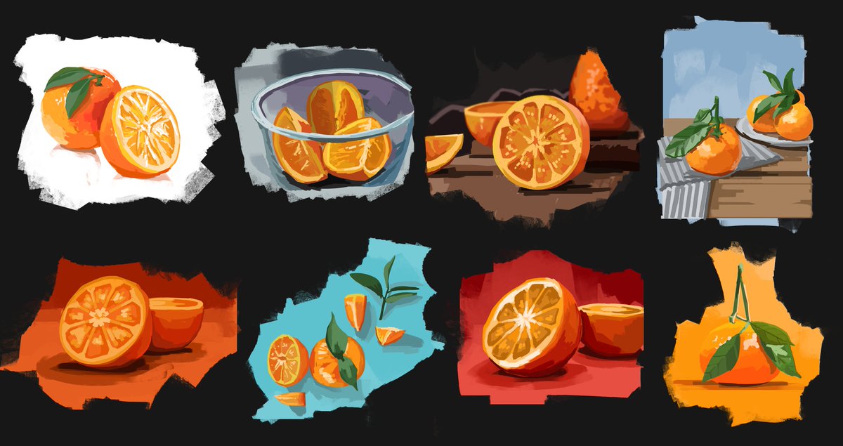 ItsEndyy's tweet image. Been trying to get better with color theory for a few weeks now so right now I&apos;m doing paintings of oranges