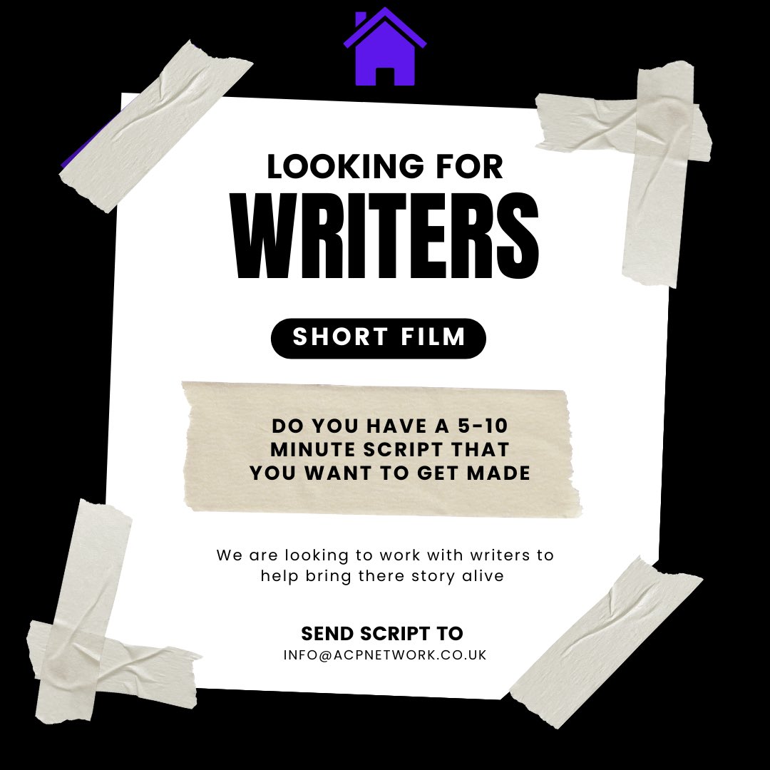 Do you have a script for short film that you want made ? We are looking for writers to help produce there short film ideas. Send your script to us at info@acpnetwork.co.uk for the chance to bring your story to life
