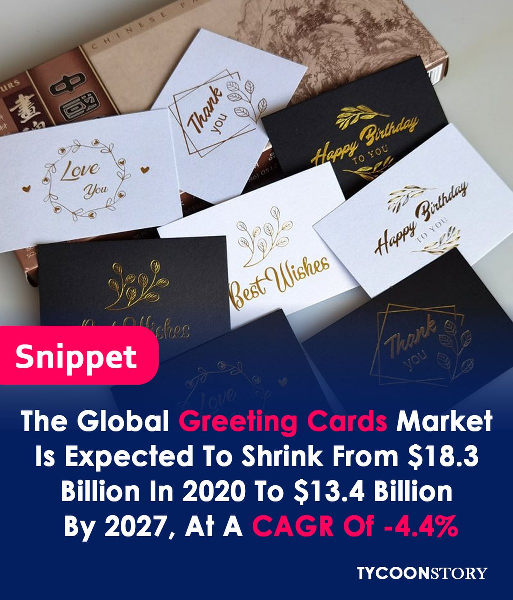 TycoonStoryCo's tweet photo. Are you looking to start Greeting Cards Services, let review the below market statistics
#DigitalCards #TraditionalGreetingCard #Globalization #Celebrations #cards #papercrafts #stationery #birthdaycards #anniversarycards
#weddingcards #UniqueDesigns #CreativeGreetings https://t.co/RLxdLeGtxg