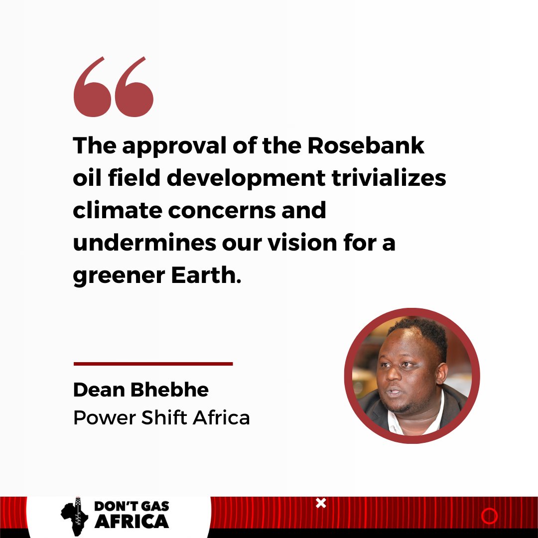 Don't Gas Africa (@dontgasafrica) on Twitter photo "In the battle to sustain our planet, the sanctioning of the Rosebank oil field development stands as a stark emblem of contradiction to the pledges made by the UK government to reduce global emissions." ~ <a href="/DeanBhebhe/">Dean Bhekumuzi Bhebhe</a>
#ClimateActionNow #CleanEnergy #RenewableEnergy "In the battle to sustain our planet, the sanctioning of the Rosebank oil field development stands as a stark emblem of contradiction to the pledges made by the UK government to reduce global emissions." ~ <a href="/DeanBhebhe/">Dean Bhekumuzi Bhebhe</a>
#ClimateActionNow #CleanEnergy #RenewableEnergy
