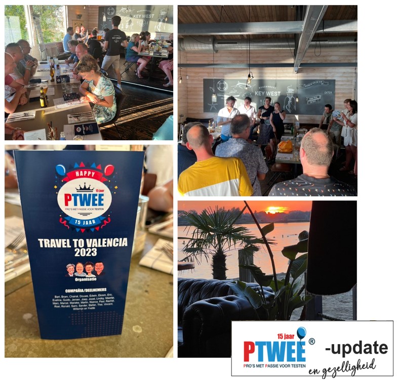 Een geslaagde PTWEE update met tropische temperaturen☀

Gezellig om met alle collega’s bij te praten over vakanties en de laatste updates te horen. Daarnaast voorpret over het jubileum PTWEEkend.
Valencia maakt zich na vorige week op voor weer een onstuimig weekend!