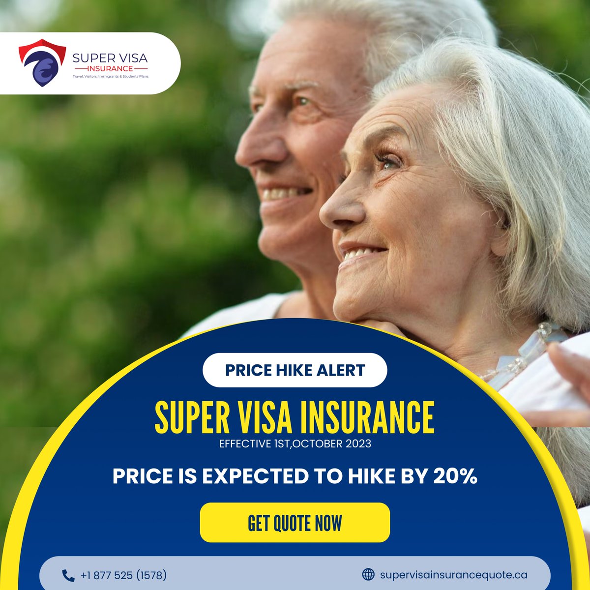 supervisa_ins's tweet image. Hurry, #SuperVisaInsurance and #VisitortoCanada Insurance Prices are expected to go up from October 1, 2023
Lock the Current Prices today before the price hike comes into effect.
Call us Today: +1 877 525 1278
#canadainsurance #supervisa #supervisacanada #canada #msgsupervisa