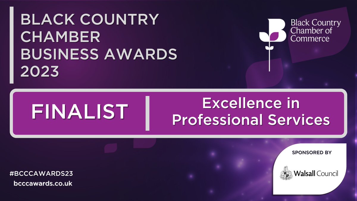 We are delighted to announce that we have been shortlisted for the Black Country Chamber of Commerce Business Awards 2023. The Awards recognise and celebrate the ingenuity, determination, and success of our region’s businesses.

#BCCCAwards23 #finalist #shortlisted #blackcountry