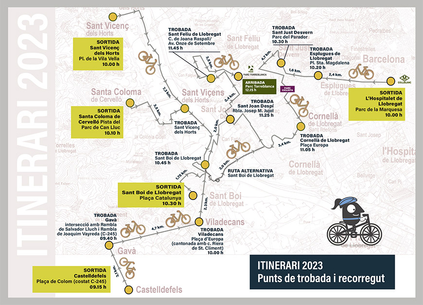 ajesplugues's tweet photo. 🚲 Ja t'has inscrit a la 20a @baixcicletada❓

📢 Ho pots fer a https://t.co/q1xc8tdzGf o presencialment 30 minuts abans que arribi a Esplugues.

🚴‍♀️🚴‍♂️ #Esplugues s'afegirà a la marxa a les 10.20 h des de la pl. Santa Magdalena.

➕ℹ️ https://t.co/QsTy4bJrb6 https://t.co/KpIEG9c1oH