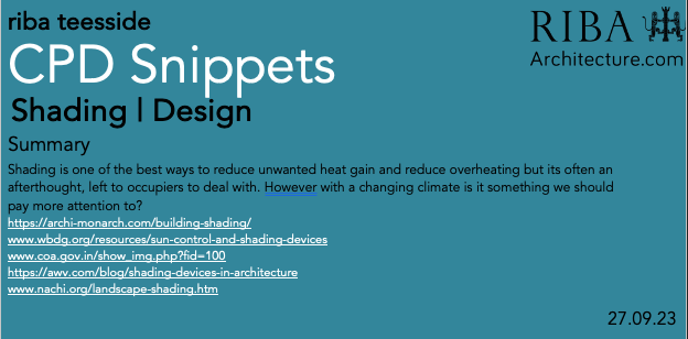 RibaTees's tweet image. #CPDSnippets looks at the topic of #shading to prevent #Overheating links 
archi-monarch.com/building-shadi…
wbdg.org/resources/sun-…
coa.gov.in/show_img.php?f…
awv.com/blog/shading-d…
nachi.org/landscape-shad…
#architecture #architect #SustainableDesign @RIBANorthEast @RIBA @RIBA_YAPF