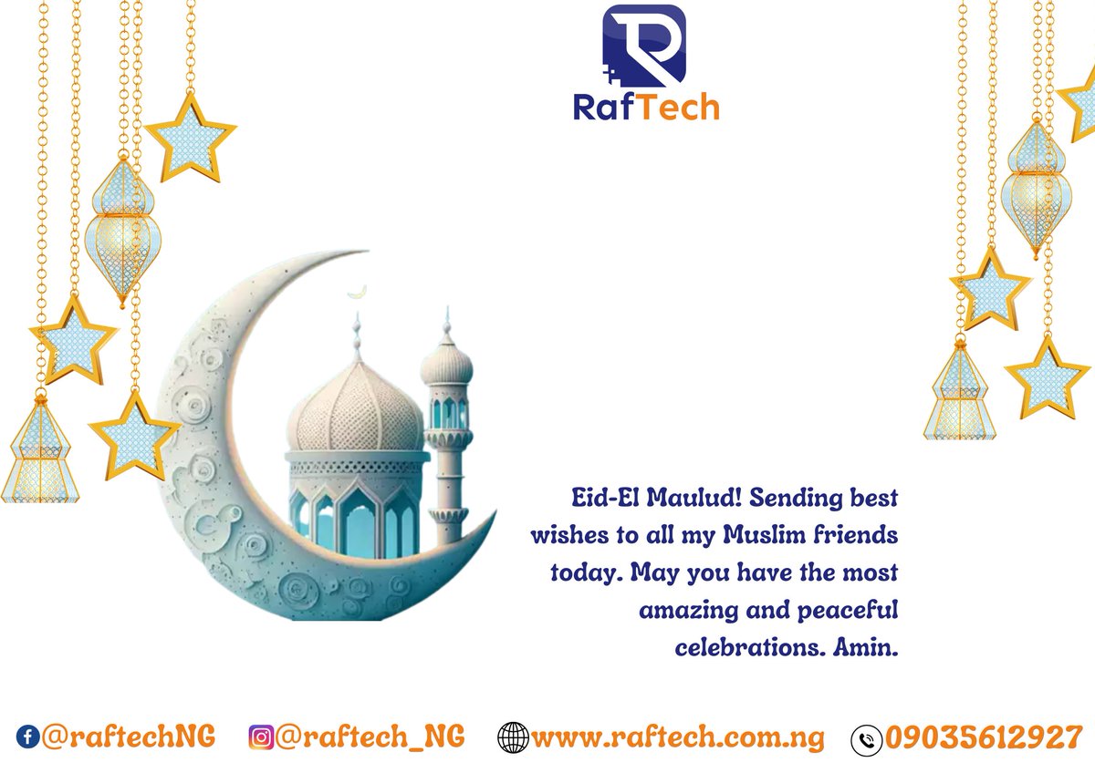 GoRaftech's tweet image. Eid-El Maulud! Sending best wishes to all my Muslim friends today. May you have the most amazing and peaceful celebrations. Amin.

 #Raftech #Business #Muslim #Mubarak #Allah #Global #Nigeria #Global #Africa #eidmalu