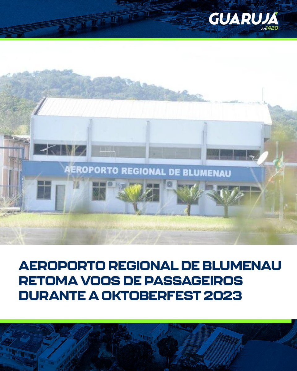 Após mais de 20 anos, o Aeroporto Regional de Blumenau, conhecido como Quero-Quero, retomará a operação de voos de passageiros durante a Oktoberfest 2023.