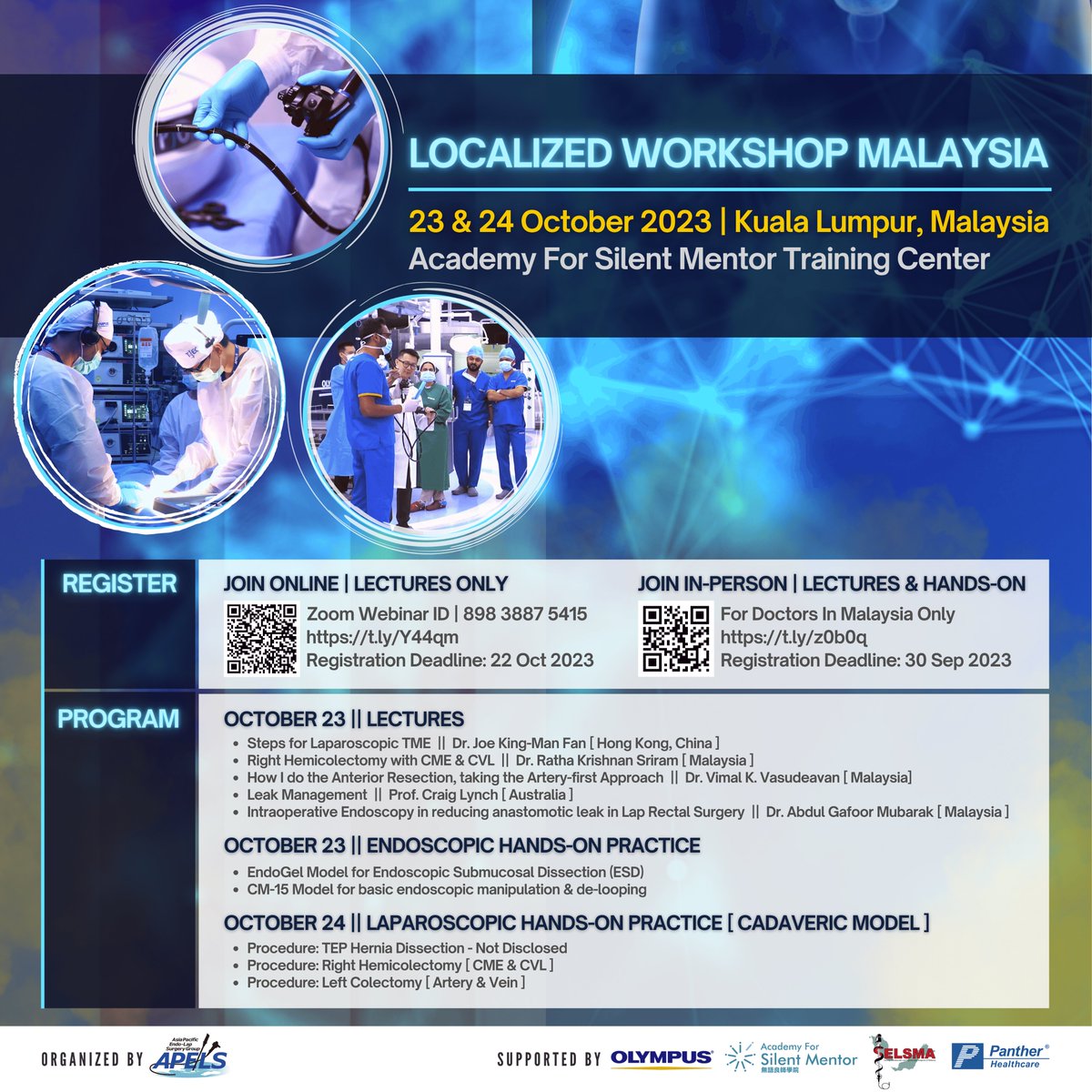 APELS - Asia Pacific Endo-Lap Surgery Group (@apelsgroup) on Twitter photo ๐๐ป-๐ฝ๐ฒ๐ฟ๐๐ผ๐ป ๐ช๐ผ๐ฟ๐ธ๐๐ต๐ผ๐ฝ || t.ly/z0b0q
#Malaysian ๐๐ฒ๐น๐น๐ผ๐๐ ๐ฎ๐ป๐ฑ ๐ฆ๐๐ฟ๐ด๐ฒ๐ผ๐ป๐
We have only 16 seats this time, register soon!
Registration Deadline: 30 September
#EndoLap #Endoscopy #laparoscopy #APELSConnects #Malaysia #kualalumpur #Selsma ๐๐ป-๐ฝ๐ฒ๐ฟ๐๐ผ๐ป ๐ช๐ผ๐ฟ๐ธ๐๐ต๐ผ๐ฝ || t.ly/z0b0q
#Malaysian ๐๐ฒ๐น๐น๐ผ๐๐ ๐ฎ๐ป๐ฑ ๐ฆ๐๐ฟ๐ด๐ฒ๐ผ๐ป๐
We have only 16 seats this time, register soon!
Registration Deadline: 30 September
#EndoLap #Endoscopy #laparoscopy #APELSConnects #Malaysia #kualalumpur #Selsma