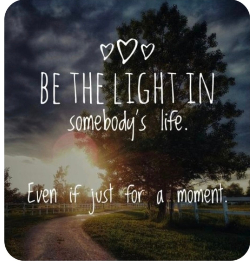 Good morning! Slow start for me today.
 We can all shine a little brighter to help others who need a light. Doesn't take much, a smile, hello, or even holding a door open. 
#SuicidePreventionMonth
Hugs to you all! 🥰