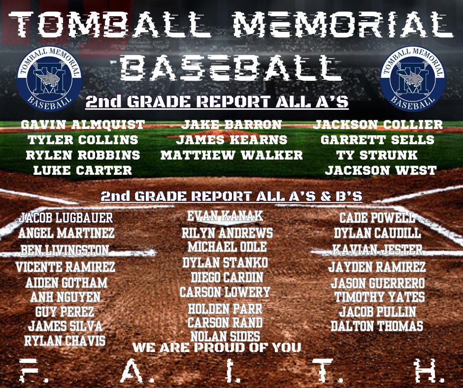 TMHS Baseball (@tmhsbaseball) on Twitter photo List is growing! Expect success and those willing to sacrifice whatever it takes to be successful rise. Very proud of this group. Had many more that were very close,hope next reporting period is a much larger list!#FAITH <a href="/TISDTMHS/">Tomball Memorial High School</a> <a href="/TMHS__athletics/">Tomball Memorial Athletics</a> <a href="/TMHSAthBooster/">TMHS AthleticBooster</a> <a href="/TISD_athletics/">TISD Athletics</a> List is growing! Expect success and those willing to sacrifice whatever it takes to be successful rise. Very proud of this group. Had many more that were very close,hope next reporting period is a much larger list!#FAITH <a href="/TISDTMHS/">Tomball Memorial High School</a> <a href="/TMHS__athletics/">Tomball Memorial Athletics</a> <a href="/TMHSAthBooster/">TMHS AthleticBooster</a> <a href="/TISD_athletics/">TISD Athletics</a>
