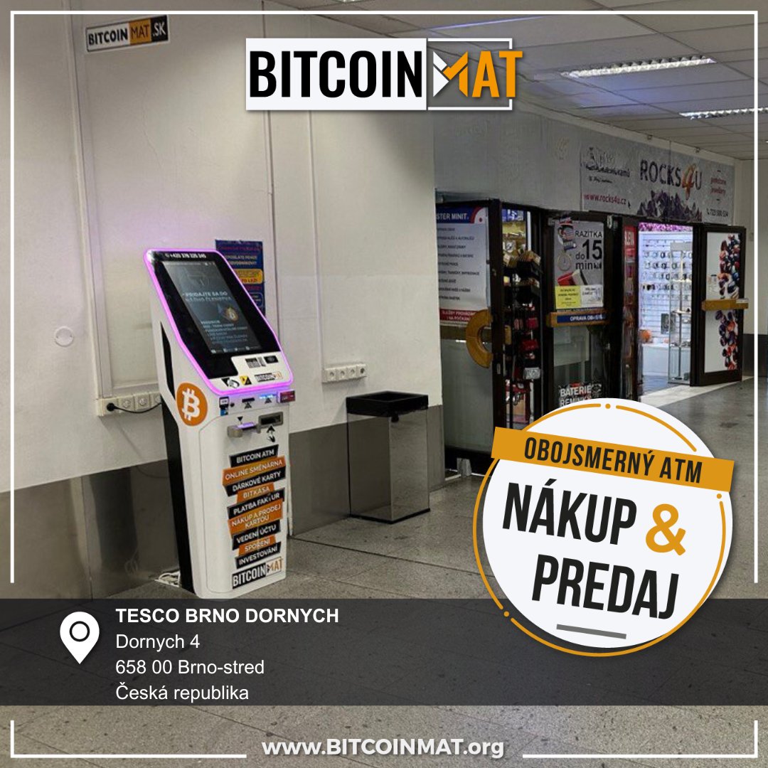 bitcoinmat_sk's tweet photo. 👉 V TESCU BRNO DORNYCH sme jednosmerný atm zamenili za OBOJSMERNÝ
👉 Bitcoin lightning spustený vo všetkých atm
#kryptomeny #kryptomenysk #investovanie #Bitcoinmat #crypto #bitcoin #voucher #kryptosk #navod #Swap #ATM #kryptonews #kryptonovinky #cryptoslovensko #blockchain https://t.co/uMtxreXWvo