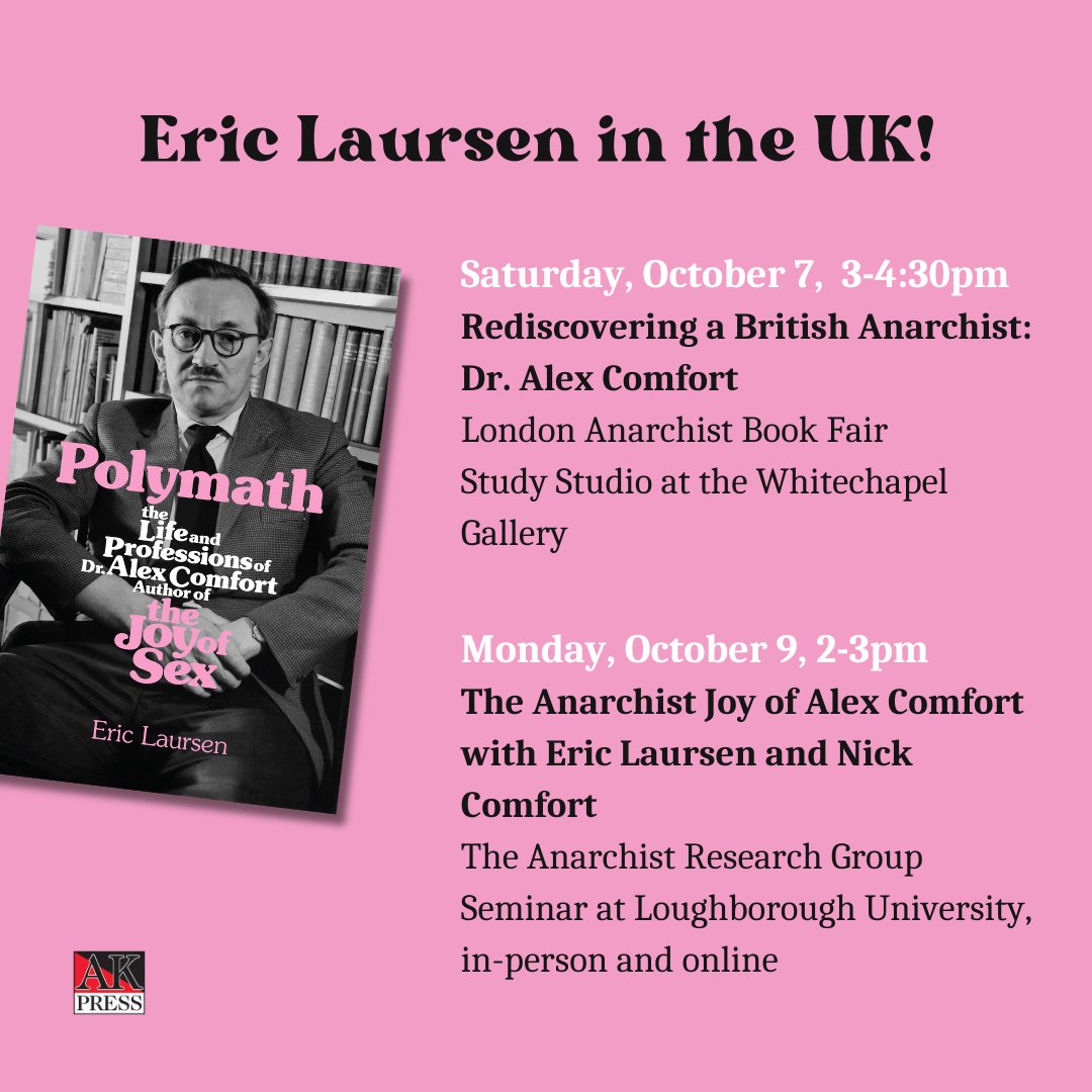 AKPressDistro's tweet photo. Polymath author Eric Laursen will at the @BookfairLDN and @arglboro in October! His event with the Anarchist Research Group will also be held online for those who want to tune in, and ARG will drop the link the day of. See you there! 💥 https://t.co/L1kkiHM0S9