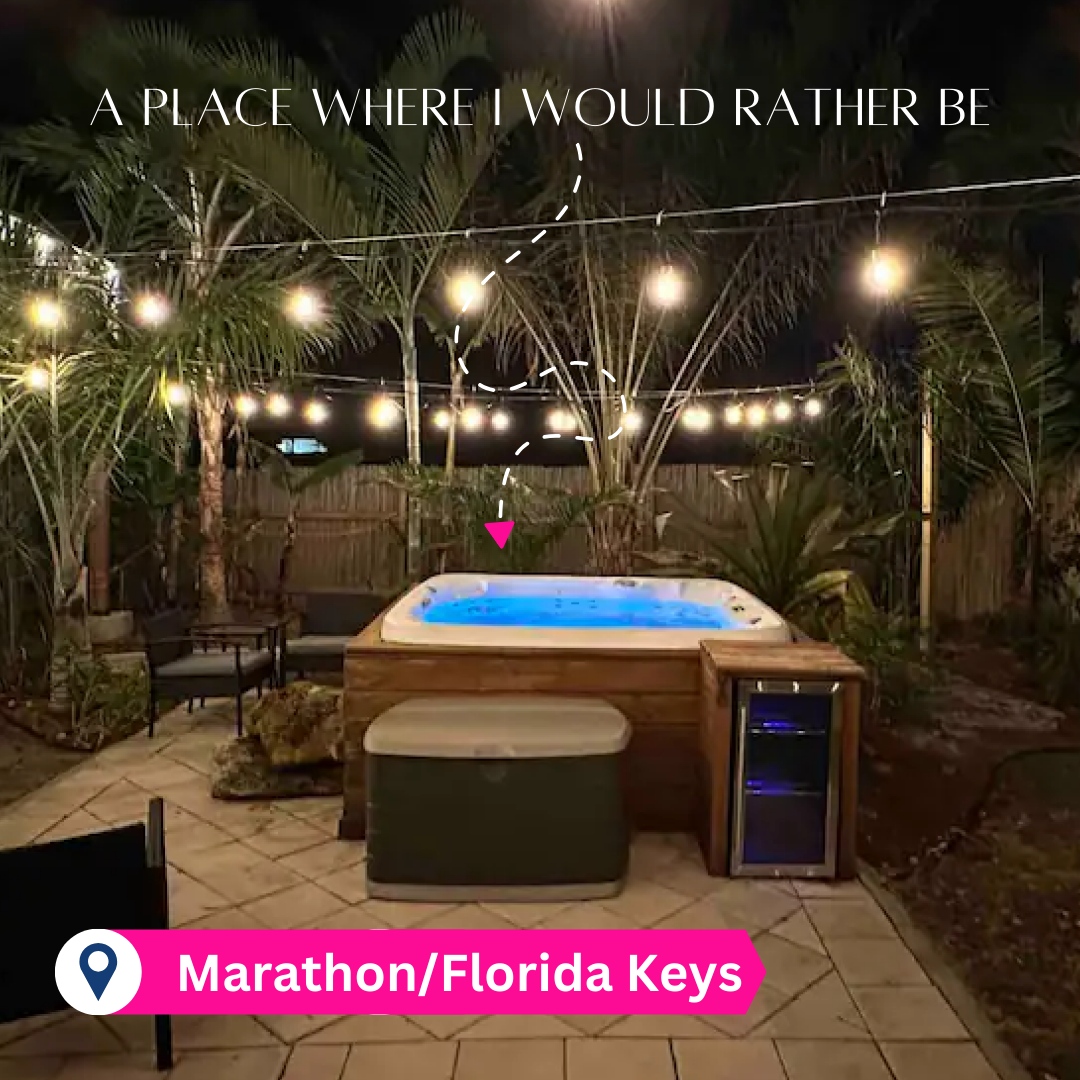 Who else is daydreaming of a cozy soak in a bubbling hot tub right now? 🙋‍♀️🙋‍♂️ 
colpaniproperties.com

#floridakeys #marathonfl #floridakeyhouse #hollywoodbroadwalk #keywestsunset #conchrepublic  #marathonflorida  #keys #marathon #tavernier #thekeys #southernmostpoint