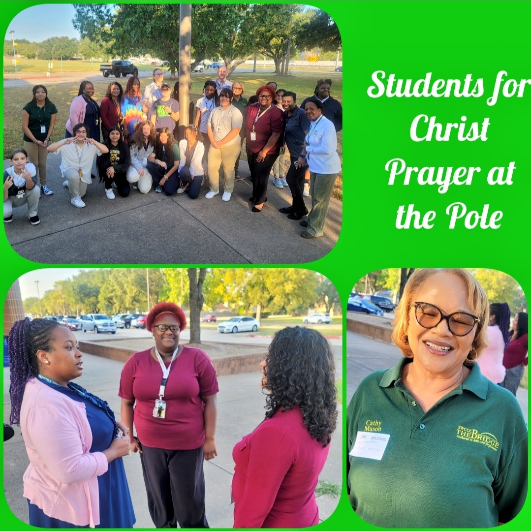 Students for Christ held Prayer at the Pole this morning! Such a great turnout and a special THANK YOU to our Community Faith-based partners from #thebridge Southwest Community Church for joining us &amp; special prayers! <a href="/AliefISD/">Alief ISD</a> <a href="/AlbrightMS/">Albright Middle Performing and Visual Arts Academy</a> <a href="/Albright_PASD/">Mrs. Banks</a>