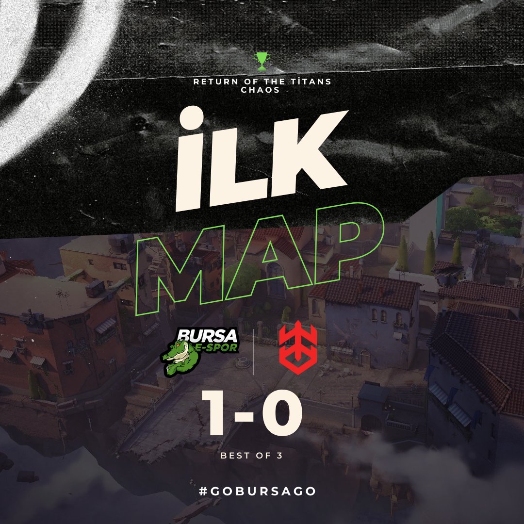 ⚔️ Return of The Titans Chaos turnuvasının ilk haritasında 1-0 öne geçiyoruz!

İlk map:  ASCENT: 13-6 👏

HAYDİ ÇOCUKLAR DEVAM! 💪

#WİNBURSA