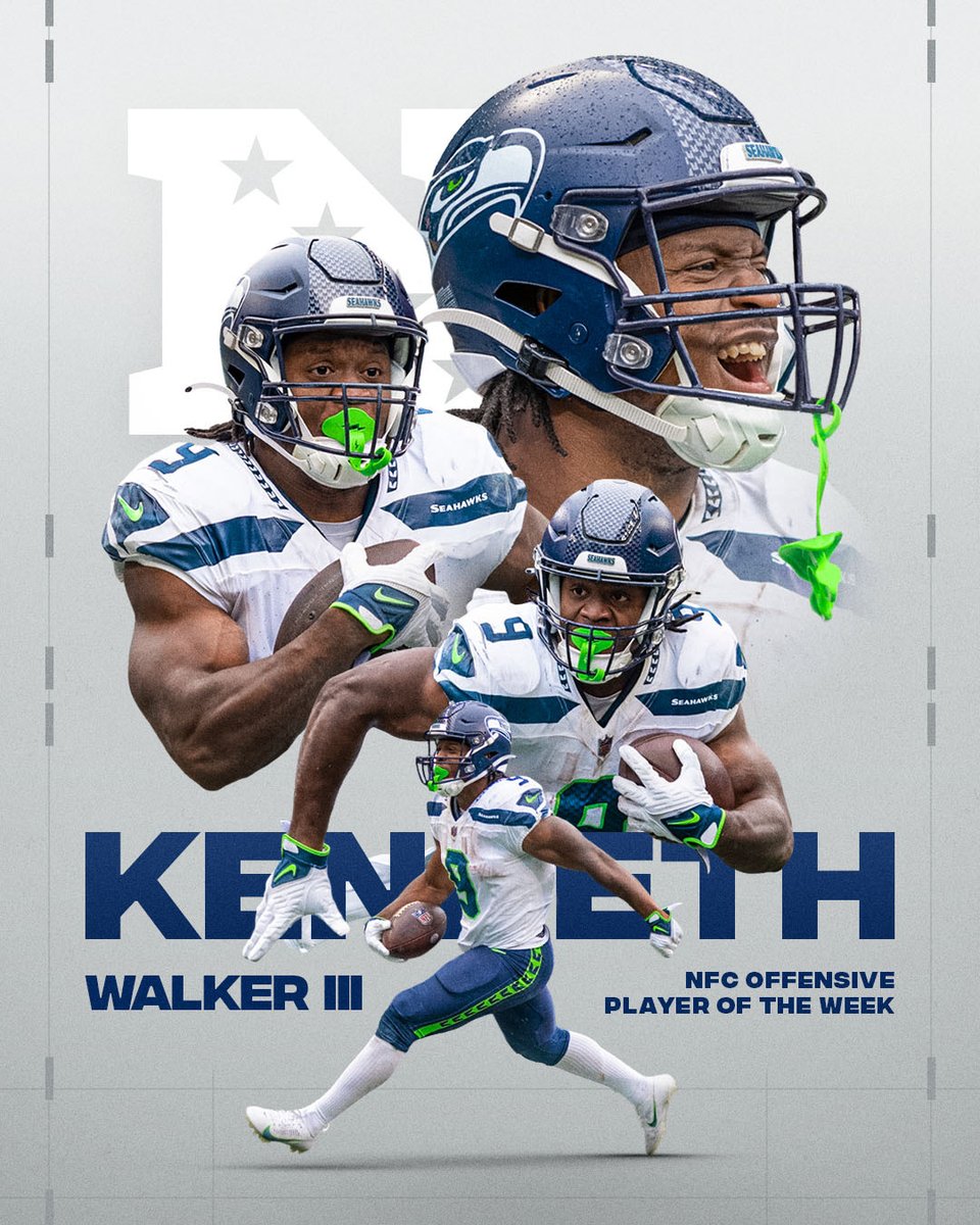 Seattle Seahawks (@seahawks) on Twitter photo Ran all the way to a NFC Offensive Player of the Week award!
So deserved, <a href="/Kenneth_Walker9/">𝒦ℰ𝒩𝒩ℰ𝒯ℋ 𝒲𝒜ℒ𝒦ℰℛ ℐℐℐ🤍</a>! 👏 Ran all the way to a NFC Offensive Player of the Week award!
So deserved, <a href="/Kenneth_Walker9/">𝒦ℰ𝒩𝒩ℰ𝒯ℋ 𝒲𝒜ℒ𝒦ℰℛ ℐℐℐ🤍</a>! 👏