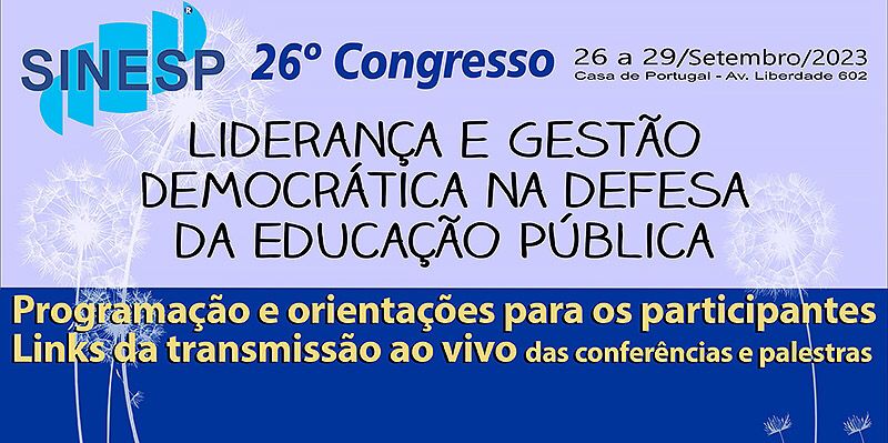 Dia 28 de setembro farei palestra no 26º Congresso LIDERANÇA E GESTÃO DEMOCRÁTICA NA DEFESA DA EDUCAÇÃO PÚBLICA, SENAC/SINESP. Breve envio link. Eliane Potiguara