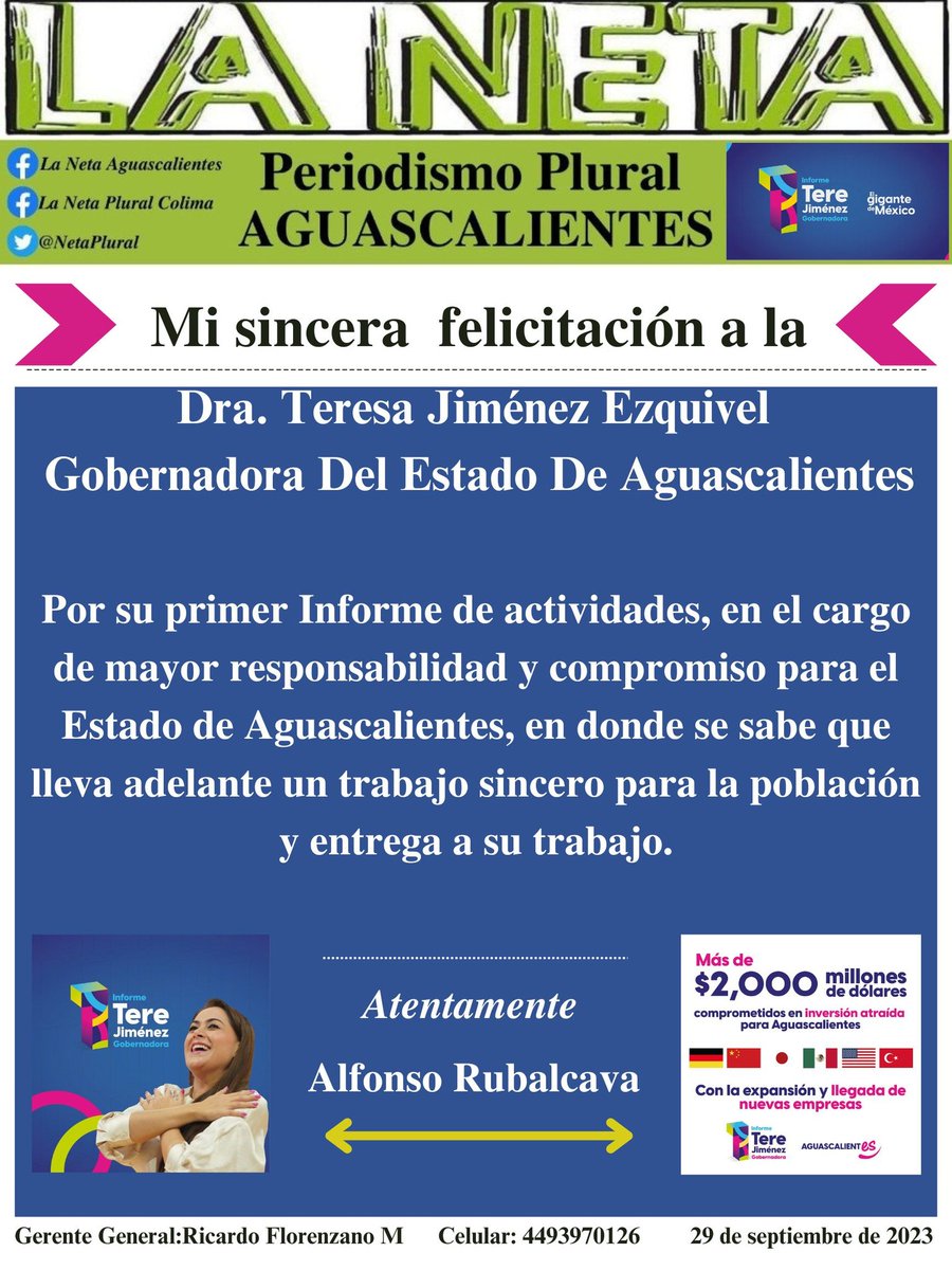 NetaPlural's tweet photo. ✅ La Neta Aguascalientes
@TereJimenezE https://t.co/RuxW5hL8ew