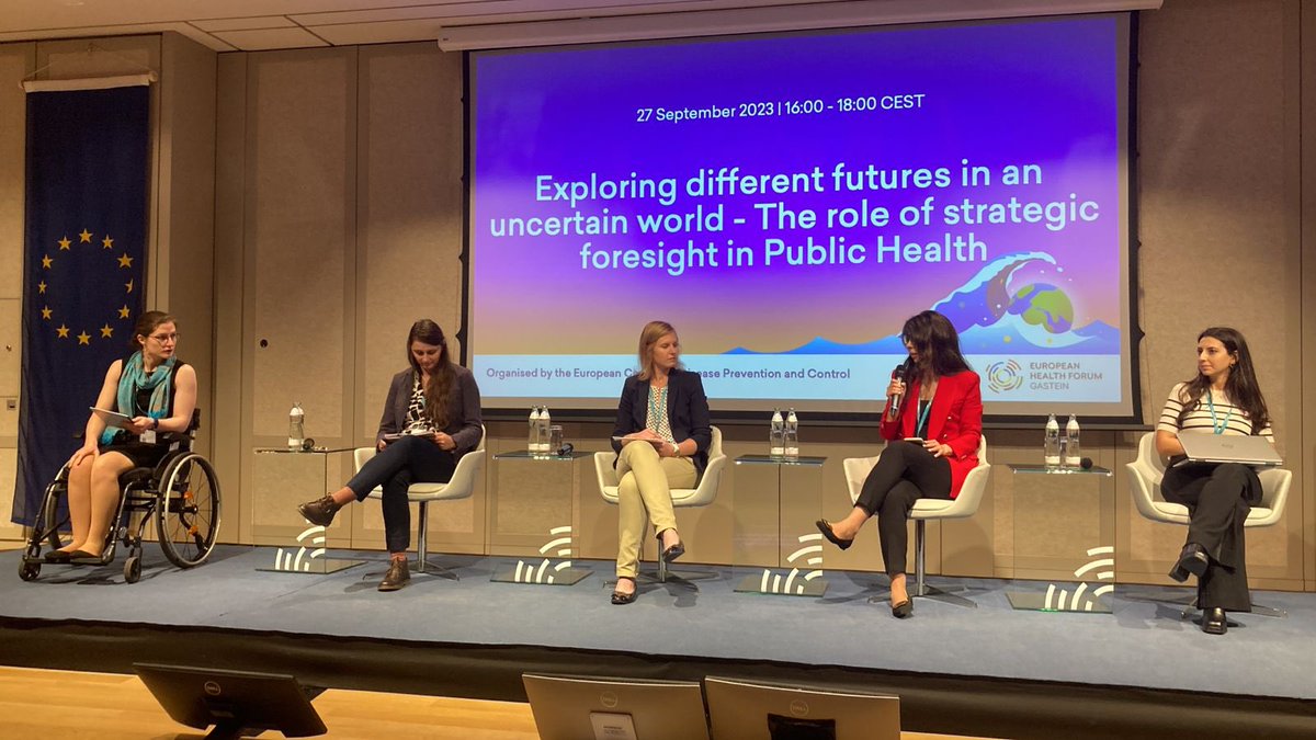 cucos_bianca's tweet photo. 🚀Learning about the role of strategic foresight in public health at the #EHFG2023. 📚Amazing opportunity for @YoungGasteiners to contribute to an interactive @ECDC_EU session aiming to explore strategies to prepare for future health threats.🦠🌎🎯 #YFG2023 https://t.co/fkWbEVLhwL