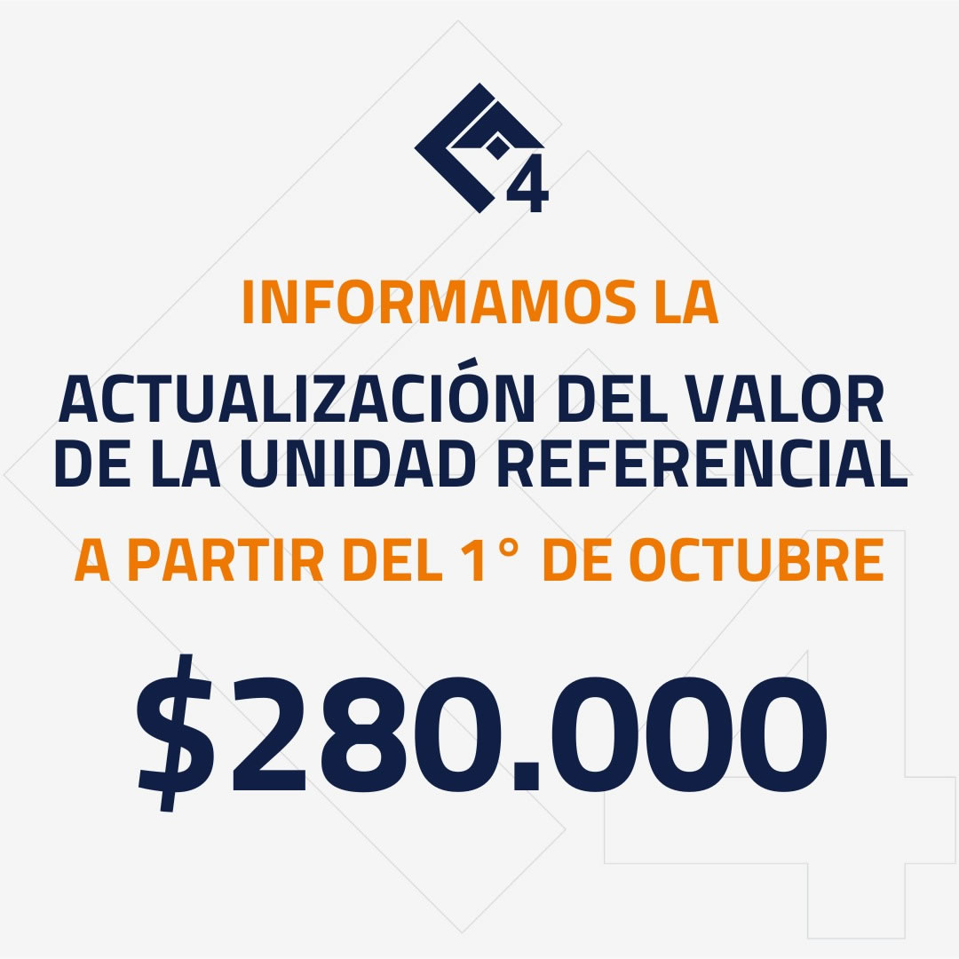CAMBIO DE VALOR EN LA UNIDAD REFERENCIAL A PARTIR DEL 1º DE OCTUBRE DEL 2023.

Encontrá las nuevas TABLAS DE CATEGORIAS DE OBRA PARA LA PRE LIQUIDACION DE APORTES Y CEP en nuestra página web en

capbaiv.org/guia/tablashon…