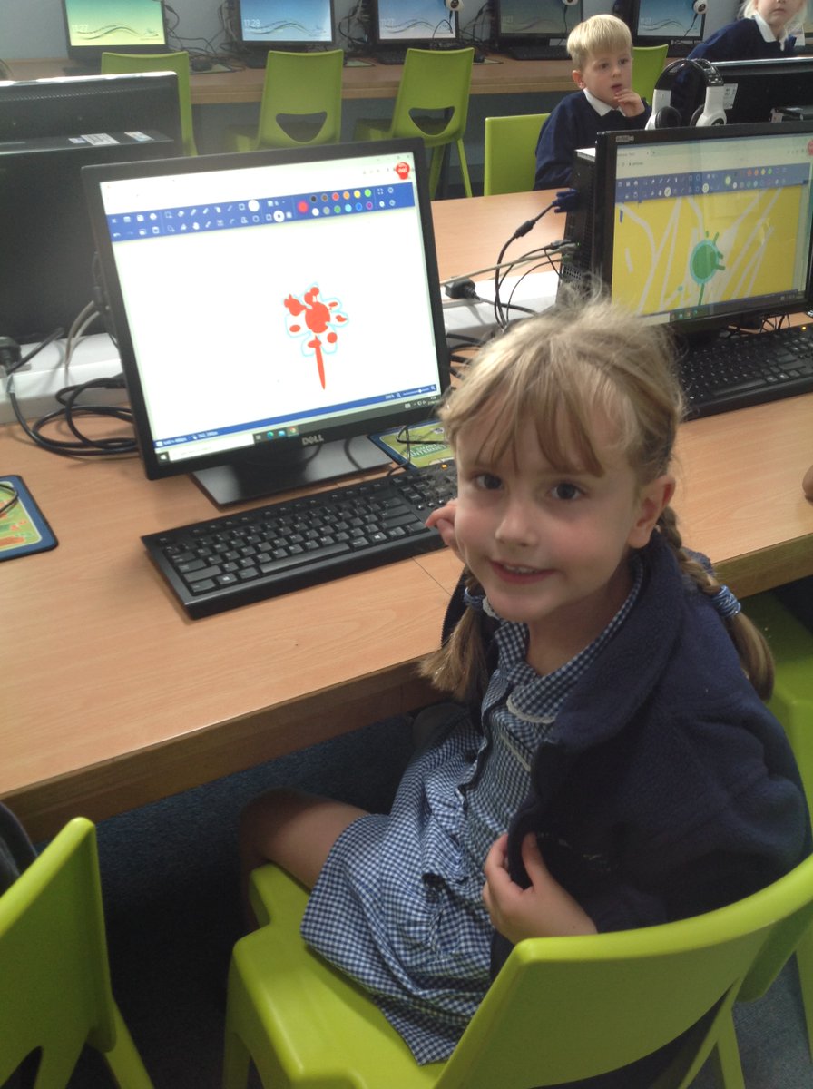 GBS_Grasshopper's tweet photo. 2/3 Year 1 Grasshoppers have been practising their mouse skills to day in Computing. They used a paint program to draw flowers and did a fantastic job! #gbs4computing
@GilesBrookSCH https://t.co/aKxBxE6qDx