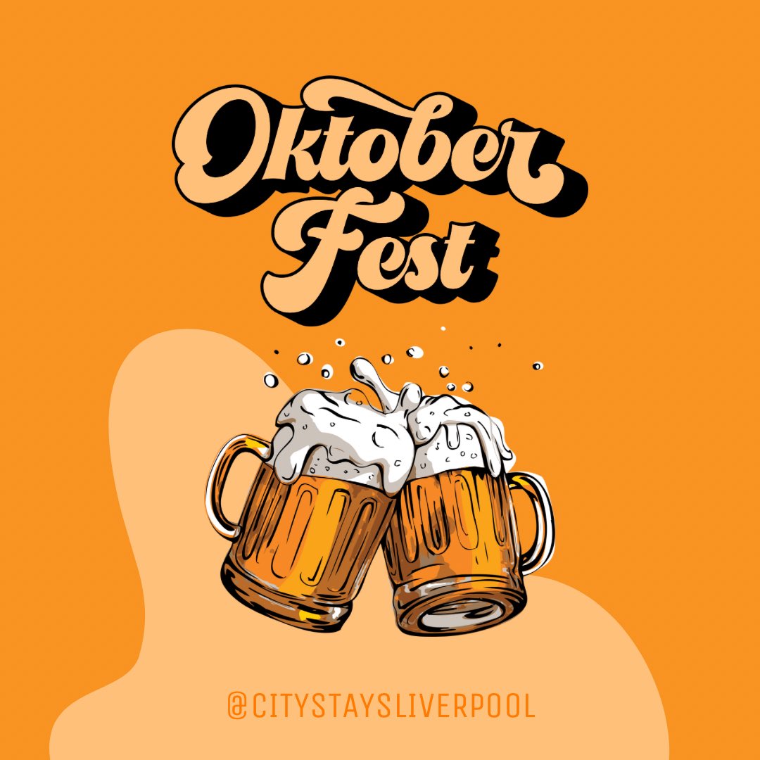 CityGroupLVP's tweet photo. Are you ready for the ultimate Oktoberfest in Liverpool? 👀🤩

Complete your celebrations in style 
with our fabulous apartments! ✨🍻

And to top it off we are giving a special discount for 2023✨ 

Just use code OKT20 when booking with us 👀🍻🤩 https://t.co/7W7qrHdSfr
