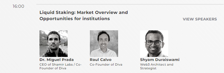 shamirlabs's tweet photo. Are you coming to #CVSummit in #Zug (hosted by @CV_Labs and CV VC) and want to learn more about what’s cooking on Ethereum Liquid Staking?   

Come and listen to @shamirlabs CEO and @divastaking Co-Founders @pradavc and @rcstwitr next Tuesday at 16:00 on the Main Event. https://t.co/JuLnwxSOxI