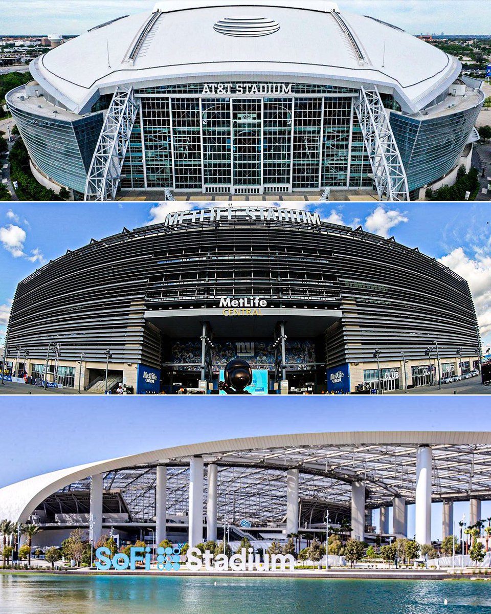 The three cities FIFA is deciding between to host the 2026 World Cup final:

1) AT&amp;T Stadium in Dallas
2) MetLife Stadium in NY/NJ
3) SoFi Stadium in LA