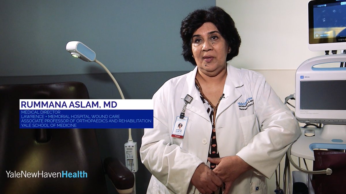 OrthoAtYale's tweet photo. Physical Medicine & Rehabilitation Section Chief, Rummana Aslam, MD, is featured in this @NBCConnecticut video about the L+M Hospital Wound Center. Watch it here: https://t.co/1KvDOVblSz. #PMR #Physiarty #WoundCare #WoundHealing https://t.co/19wHoBtFmQ